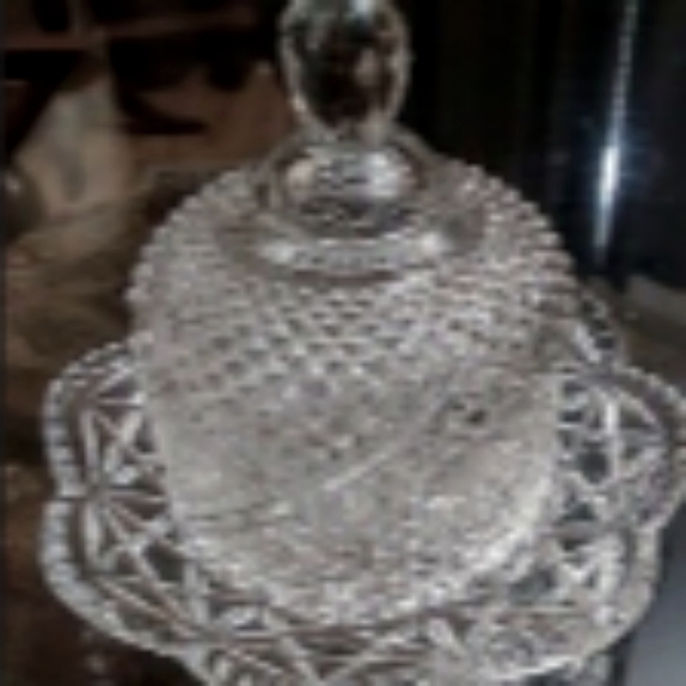 Vintage Avon Fostoria Pressed Glass Covered Butter